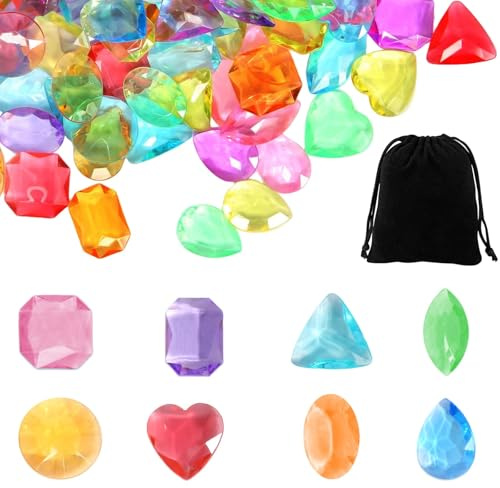 VUTYNKO Edelsteine Set, 300 Stück Bunte Acryl Edelsteine für Diamanten Ausgraben, 8 Verschiedene Designs Farben Ideal für Party Vasenfülle Kunsthandwerke Deko