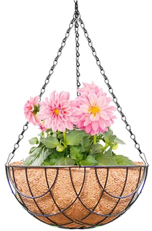 Hängender Pflanzkorb – Runder Draht, Pflanzgefäßhalter, Dekorativer Blumentopf Mit Kette, Langlebiger Korb Zur Wandmontage | Pflanzenaufhänger Für Drinnen Und Draußen, Für Balkon, Garten, Terrasse, Zu
