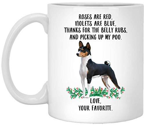 Kaffeebecher Lustiger Spruch: Basenji Tri Colorr – Blumen Sind Rot, Veilchen Sind Blau Geschenk Tasses Personalisierte Kaffee Tasse Retro Keramik Tasse Für Büro Geschenk Arbeit 330 ML