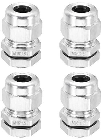 QUARKZMAN Prensaestopas M16 x 1,5 mm, conector de sujeción para cables con alivio, impermeable IP68, para cables de 4 a 8 mm de diámetro, protectores de acero inoxidable 304 (paquete de 4)