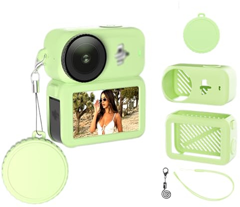 Silicone Case with Lens Cap Protector Compatible for DJI Osmo Nano（Green） | Full Protective silicone Cover Shell Compatible for DJI Osmo Nano, scratch-proof soft skin with lens cap & wrist strap