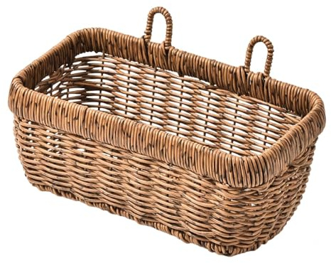 Sharplace Storage Basket Wall Hanging Basket with Handle Decorative Organizer Container for Kitchen Ginger Garlic Fruits Sundries Home, L