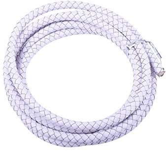 KONMAY - Cordino in vero cuoio intrecciato, per bolo, lunghezza 1,83 m, spessore 6,0 mm, colore bianco, per gioielli e design artigianali (6,0 mm, bianco)