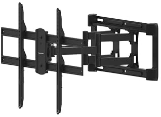 Amazon Basics Heavy Duty Dual Arm, Full Motion Articulating TV Mount for 37 to 80 TVs up to 132 lbs, VESA Compatible, Fits LED LCD OLED Flat Curved Screens, Black