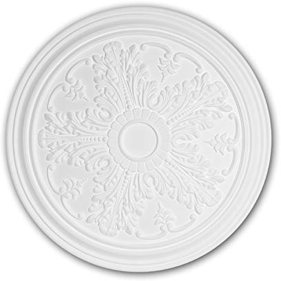 PRO[f]home® - Ceiling Rose 156034 Ceiling Decoration Medallion Rosette Decorative Element Neo-Classicism Style White Ø 51.2 cm Profhome
