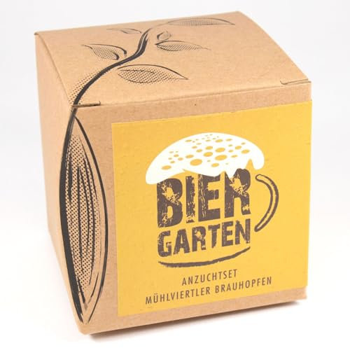 Geschenk-Anzuchtset Biergarten, Kulturhopfen aus Eigenanbau, inklusive Kokostopf und Anleitung