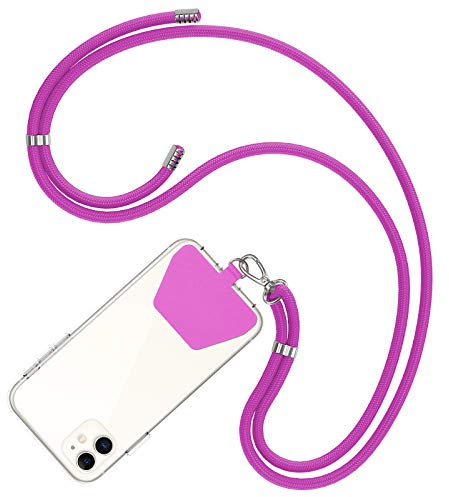 COCASES Handyband Universal zum Umhängen- 2 Stück Handyband aus Nylon kompatibel mit jeden Smartphones, Handygurt Umhängenband mit Kordel (Violett)
