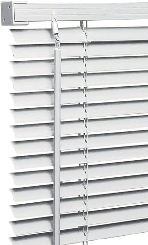 PVC Venetian Blind Blinds Easy Fit Curtains Trimmable Fittings Windows Treatment Shutters Twist Open Close (White, 120x150)