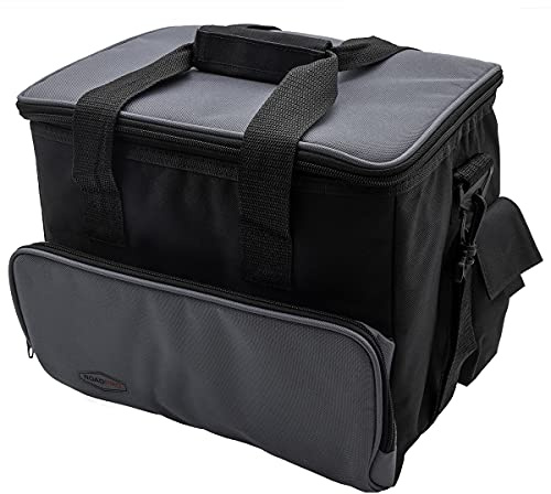 RoadPro 12-Volt Soft Sided Cooler Bag - Portable Electric Cooler for Camping, Tailgating, Traveling - Cools 35 Degrees Below Ambient Temperature - 15L Capacity - Gray/Black