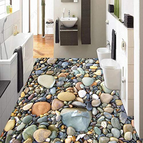 3D-Stereo-Steine, Kieselsteine, Boden-Tapete, Badezimmer, Wohnzimmer, PVC, selbstklebend, wasserdicht, Wandbild, 3D-Fliesen, Bodenaufkleber, Heimdekoration, 400 x 280 cm