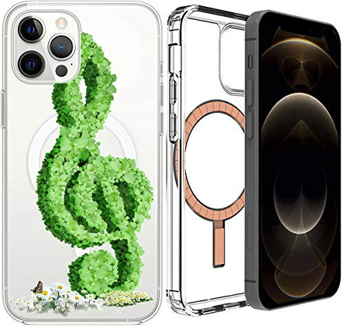 Mixroom - Cover Custodia per Apple iPhone 11 Pro MAX Con Cerchio Magnetico Compatibile con l’Alimentatore MagSafe Fantasia CESPUGLIO A CHIAVE DI VIOLINO 652