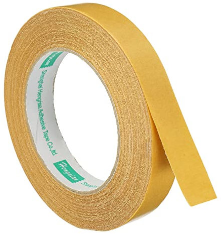 PATIKIL Double-Sided Adhesive Tape, 20mm 20m/65.6ft Duct Cloth Mesh Fabric for Carpets Rugs, Yellow