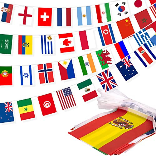 Banderas del mundo de 100 países, banderas internacionales, banderines nacionales para aula, jardín, festival olímpico, gran apertura, bar, clubes deportivos, fiestas, eventos