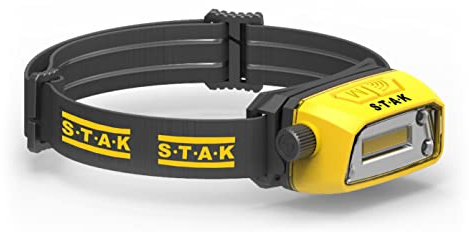 Stak Laser - Torcia Frontale LED Ricaricabile – Luce Ampia con Tecnologia COB (Chip LED ad Alta Luminosità), 3 Modalità, Fascio 110°, per Campeggio e Lavoro
