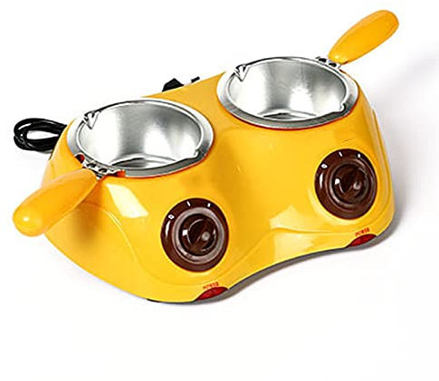 THREMA Dual Mini Fondue Candy Maker, Melter Eléctrico para Derretir Chocolate Y Caramelo, Kit De Olla para Derretir Chocolate, Ideal para Dulces Suministros para Hornear Queso