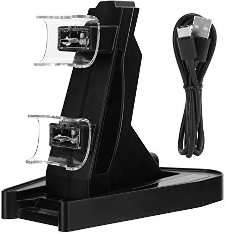 XTevu Dual Charging Station with Type-C Port for PS5 Gamepad, Charging Dock for Dual Sense Controller with LED Indicator, Type-C Charging Docking Station(black)