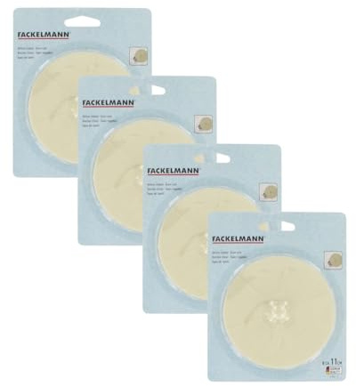 Fackelmann 4 Stück 9900650 Abflussstöpsel aus Gummi, Universal-Spülenstöpsel, Waschbeckenstöpsel, Abflussstopfen, Gummi, 11 cm