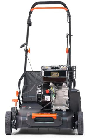 FUXTEC - Scarificatore a scoppio 2in1 FX-BV240ECO 29,5 kg arieggiatore a benzina Motore a 4 tempi 4,1kW Rullo a 18 lame Maniglia di trasporto e cassetta per l'erba da 40L