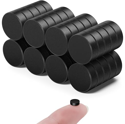 SMARTAKE 40 Pcs Refrigerator Magnets, 6x2mm Small Round Fridge Magnets, Multi-Use Premium Neodymium Tiny Circle Magnets, for Whiteboard, Billboard, Crafts, DIY, Home, Kitchen, Office, School (Black)