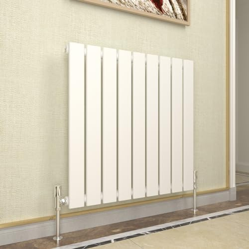 GY Bath Horizontal Radiator White Flat Panel Designer 600x612mm Single Modern Central Heating Rads