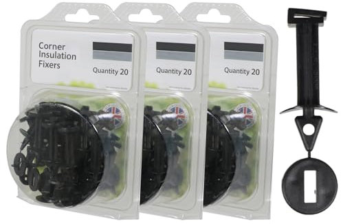 Spares2go Gewächshaus-Eckisolierung, Schattierungsfixierer, Luftpolsterfolie, PVC-Kunststoff-Rahmen-Clips (60 Stück)