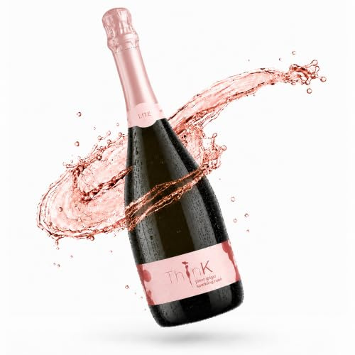 ThinK | Organic Rosé Wine (ABV 11% Alcohol) | 75cl Bottle | Pinot Grigio Sparking Wine | Vegan | Low Calorie Wine