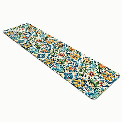 Comart - Tappeto Cucina Austin - Impermeabile - Antiscivolo - Antimacchia - Lavabile in Lavatrice - Passatoia in Poliestere - per Corridoio e Cucina - Made in Italy - Piastrelle Tiles - 50x270 cm