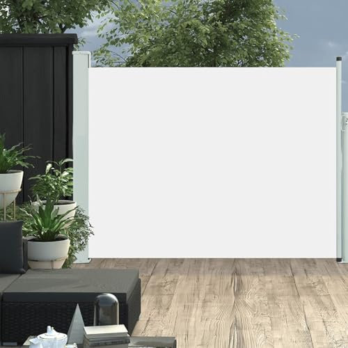 Iiaky Toldo Lateral retráctil de jardín Color Crema 140x500 cm Laterales Carpa Toldos Cortina