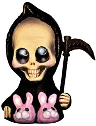 Liummrcy Halloween Grim Reaper Doll Baby Death Sculpture with Scythe Resin Gothic Fantasy Figurine Style 3,Halloween