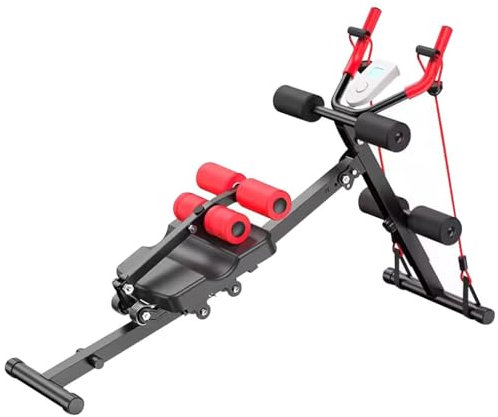 Bauchtrainer Bauchmuskeltrainer Für Zuhause Stabiles Bauchmuskeltrainer Mit Dreiecksstruktur, Verstellbares, Faltbares Sit-up-Board, Bauch Trainingsgerät Mit Theke, Mit Gummiband