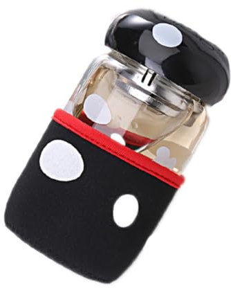 Amosfun Vaso De Cristal Portátil Diseño De Hongo Con Filtro De Té y Tapa 201-300 Ml Ideal Para El Té Resistente y Fácil De Limpiar