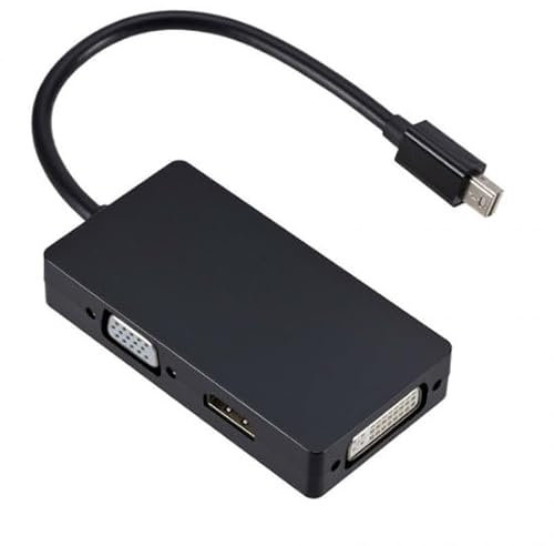Elecbee Cavo adattatore 3 in 1 Mini DisplayPort DP a HDMI VGA DVI per MacBook Air Pro per Microsoft Surface Pro