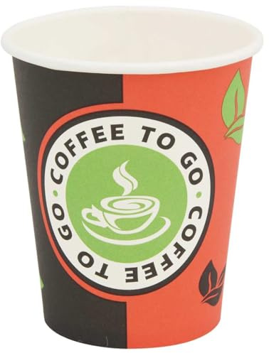 vidaXL Pappbecher 1000 Stk. 16oz 400ml Rot und Schwarz, Tasse, Pappe Kaffeebecher, Kaffeetasse, Tassen, Papierbecher, Kaffeetassen, Teetasse