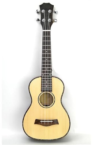 POHTYIT Ukulele Anfänger 26-Zoll-Tenor-Ukulele-Gitarre, Massive Fichtendecke, hawaiianische 4-saitige Gitarre, elektrische Ukulele mit Tonabnehmer-Equalizer(A)