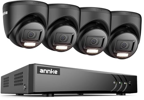 ANNKE 3K Lite Cctv Surveillance System, 4 X 1080p Wired Cameras, Smart Human & Vehicle Detection with Dual-Light, 16CH Home Video Recorder, Color Night Vision, IP67 Waterproof, No HDD