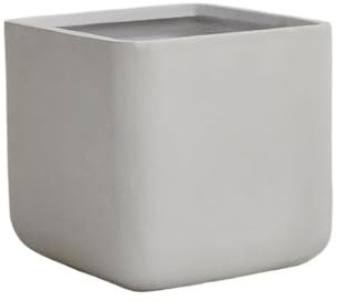 GLigeT ﻿Pot de Fleurs Pot de Fleur carré Blanc for jardinière en Argile de magnésium intérieure ou extérieure avec Trous de Drainage conteneur de Plantes à Fleurs sur Pied Cache-Pots