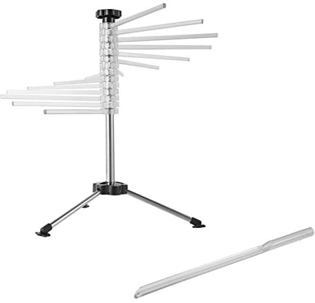 Stendipasta pieghevole per alimenti con stelo in acciaio inox resistente, 10 bracci per cucina