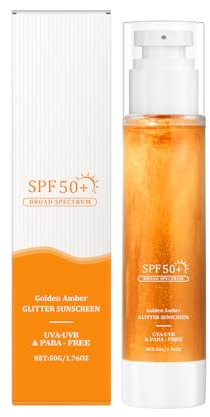 Crème Solaire Pailletée Pour Femmes - Crème Solaire Visage Non Grasse 50g | Protection SPF 50+ Visage Corps pour Femme et Homme, Lait Solaire