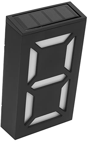 Marhynchus Numéro de Maison Solaire LED Lumière, Lampe D'enseigne Solaire Numérique avec 2 Couleurs et 8 Modes pour la Maison, la Cour, la Rue, L'installation Facile, L'IP55 Imperméable