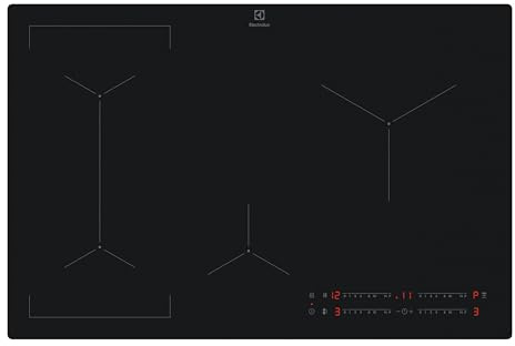 Electrolux EIV83443CT Piano Cottura ad Induzione Bridge 80 cm, Scratch Resistant, Zone di Cottura Flessibili, Funzione Bridge,Serie 600, Nero