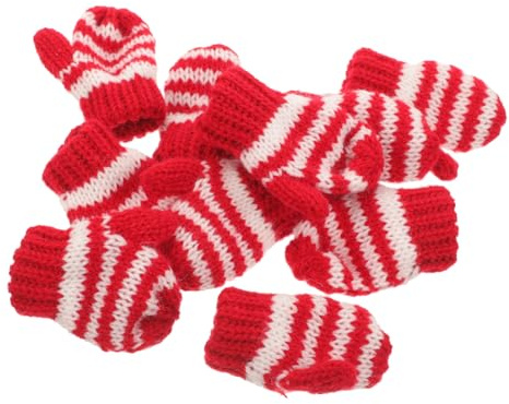 Selbstgemacht Kleiner Handschuhe aus Wollgarn, 10 Stück, für Bastelarbeiten | Weihnachtsdeko für Tannenbaum, Tragbar für Kreative Handarbeit Geeignet, Miniaturhaus Ornamente
