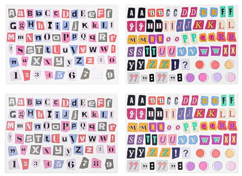 HJZHII 260 Stück Selbstklebende Buchstaben Aufkleber, Vintage Letter Sticker Klebebuchstaben Wetterfest Alphabet Aufkleber für Scrapbooking Journal Fotoalbum