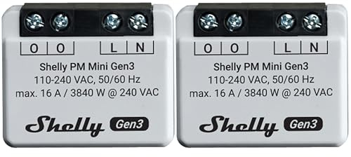 SHELLY WLAN-Leistungsmesser Plus PM Mini Gen.3, weiß, 2 Stück