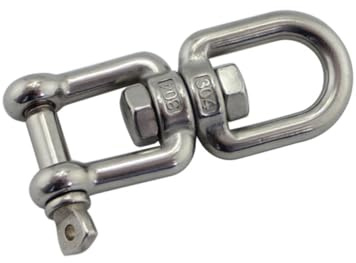 TOYANDONA 2pcs Stainless Steel Hanging Swivel Rings with Double Swivel Construction Rustproof Metal Hooks for Garden Plants Wind Chimes Bird Feeders Practical Accessories