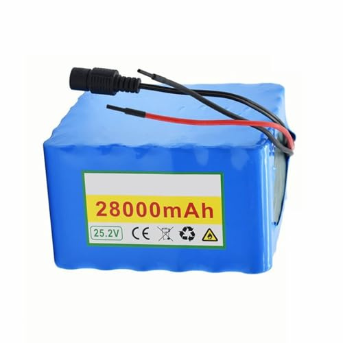 24V 28Ah E-Bicycle Batería 6S6P Baterías De Iones De Litio Impermeables para Patinetes Eléctricos Baterías De Litio De Repuesto Batería De PVC Impermeable T