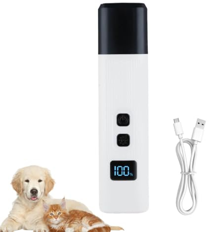 Krallenschleifer Hunde, 3-Gang Leiser Krallenschneider mit LED-Licht und Bildschirm, USB Wiederaufladbarer Krallenschere für Große, Mittelgroße, Kleine Hund, Katzen