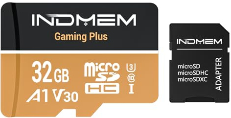 Micro-SD-Karten 32 GB mit Hochgeschwindigkeitsleistung (90 MB/s Lesen, 25 MB/s Schreiben), Kompatibel mit DSLR, Drohne, Action-Cam & tragbaren Geräten (1 Micro-SD-Karten + 1 Adapter)