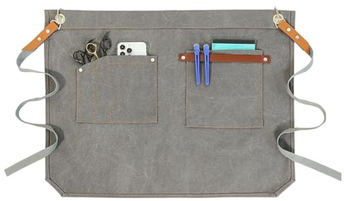 Genérico delantal para mujer, accesorios de trabajo para camareros, cortos con bolsillos, para casa, pub, cafetería, restaurante, apartamento, granja, camareros,