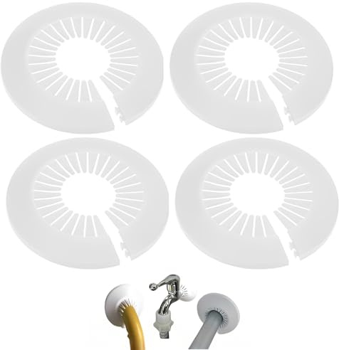 TEOZBLU 4 Stück Heizungsrohrrosetten Klapprosette | Innendurchmesser 90-116 mm | Rohrabdeckung Verkleidung Rohrmanschette | Für Heizkörperrohre Hausinstallation