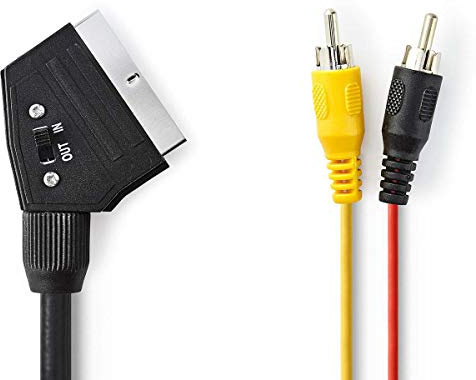 NEDIS Câble péritel commutable Scar T mâle - 2 x RCA mâle